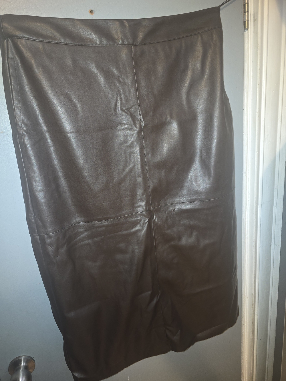 Primark Dark Brown Faux Leather Pencil Skirt